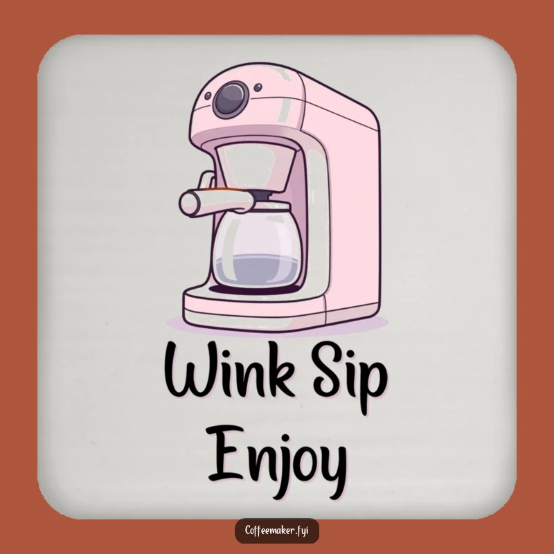 Funny Coffee Maker Coaster Set - Winking Protection, Playful Table Decor