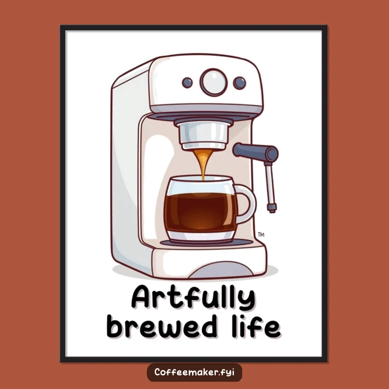 Funny Coffee Maker Poster: Perfect Brew Dispensing, Art of Coffee