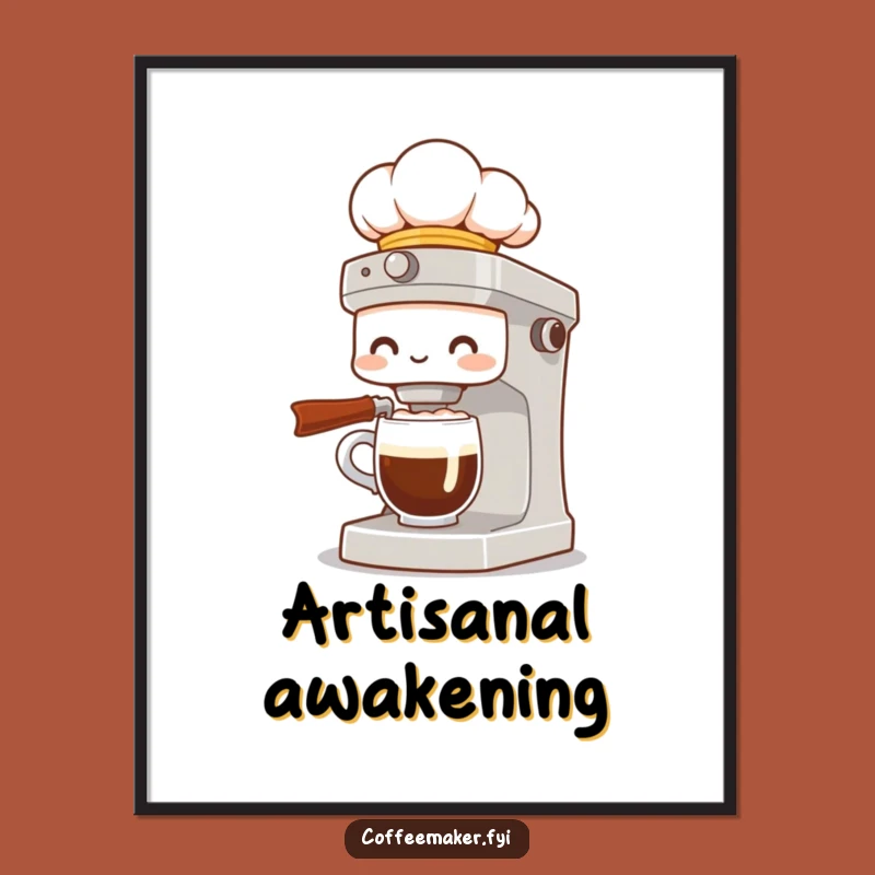 Funny Chef Coffee Maker Poster: Gourmet Wall Art for Coffee Aficionados!