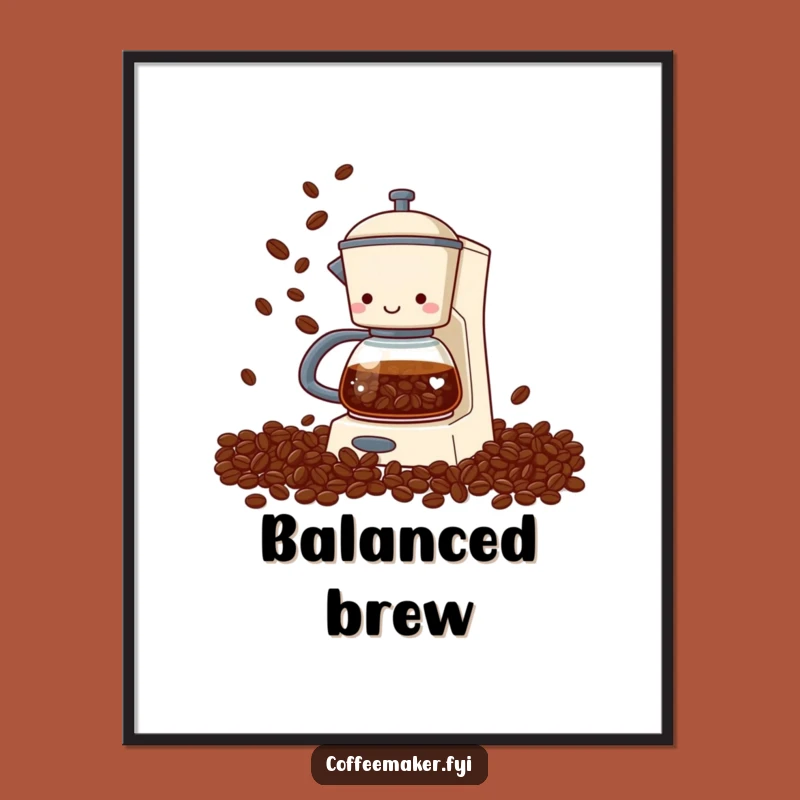 Funny Coffee Maker Poster - Hilarious Bean Juggling Art, Perfect Humorous Decor