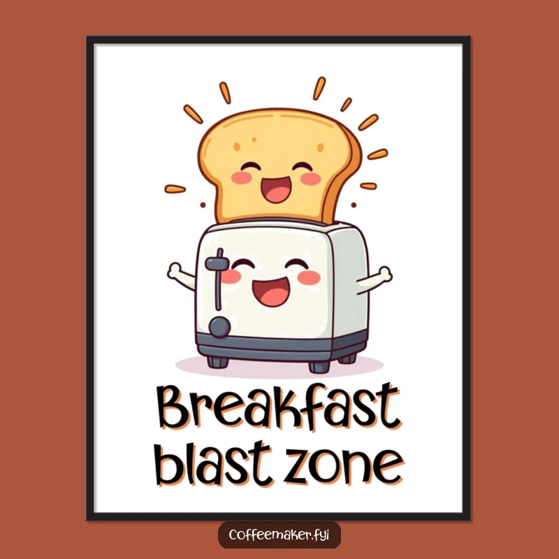 Funny Toaster Toast Explosion Poster - Hilarious Wall Art Gift