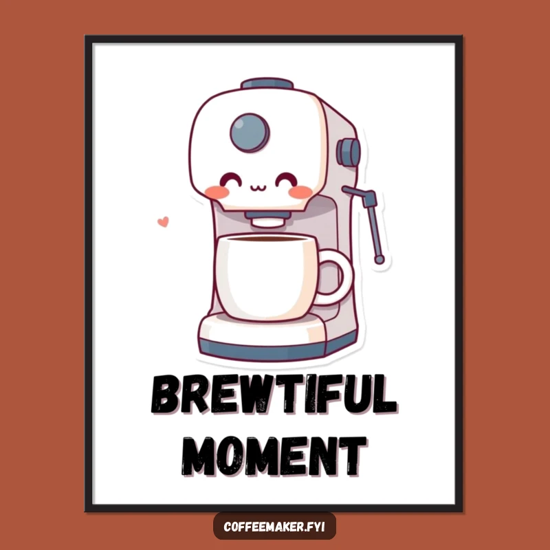 Funny Surprised Coffee Maker Poster: Delightful Wall Art for Coffee Aficionados!