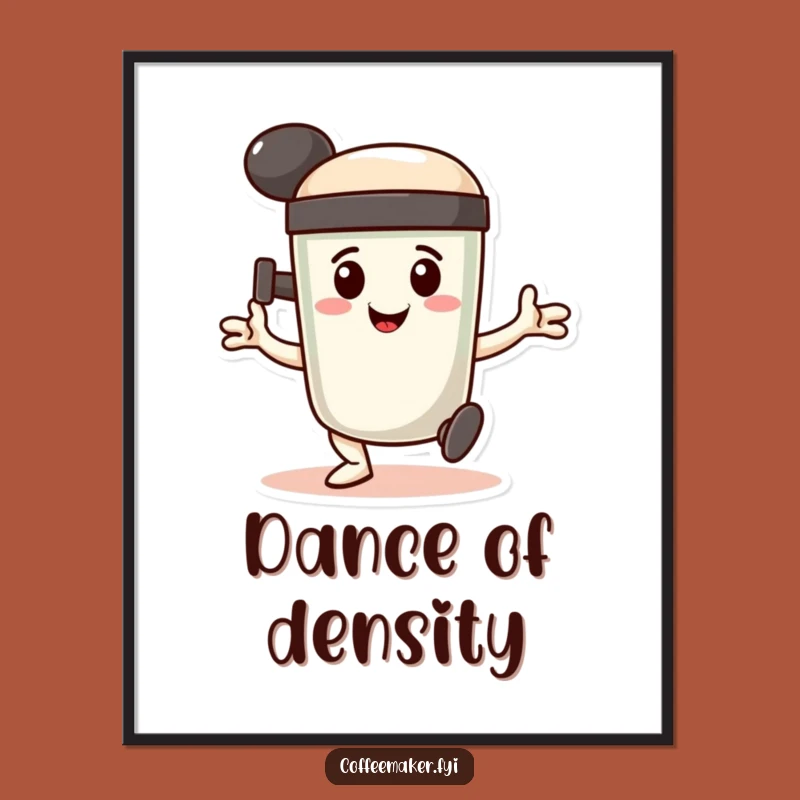 Funny Coffee Tamper Poster - Determined Dance Art Gift
