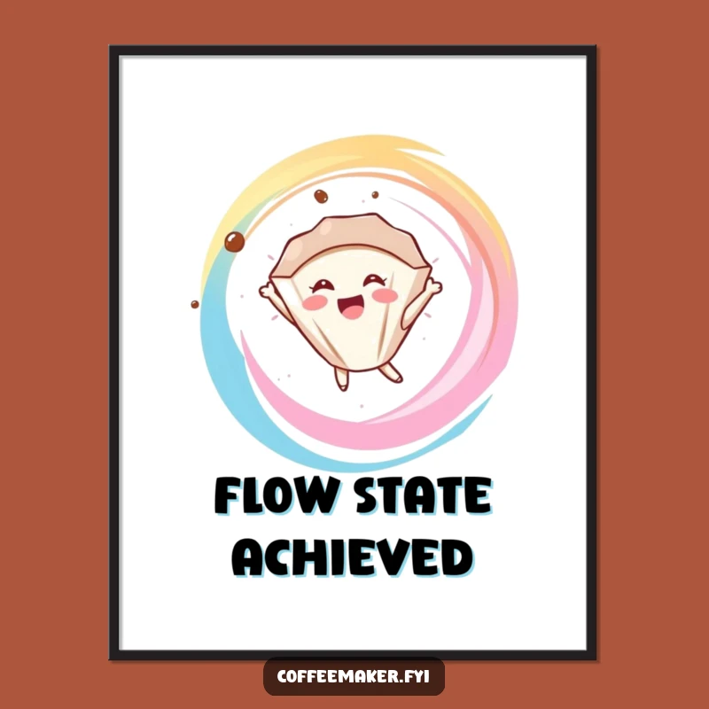 Funny Coffee Filter Poster: Joyful Swirl Art for Your Walls