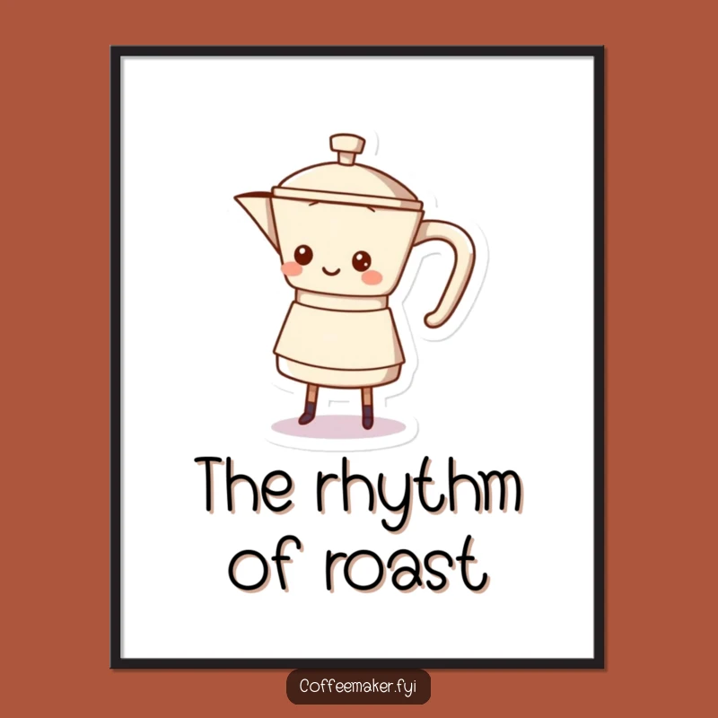 Funny Coffee Pot Shuffle Poster: Add a Groovy Vibe to Your Walls