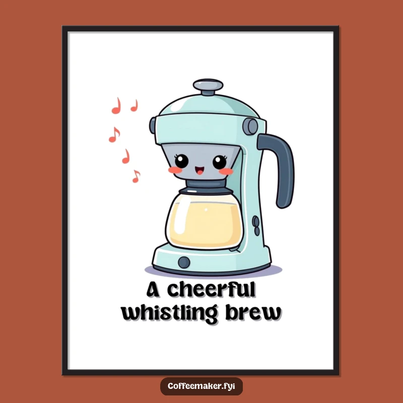 Funny Kawaii Percolator Poster - Whistling Silly Tune Wall Art