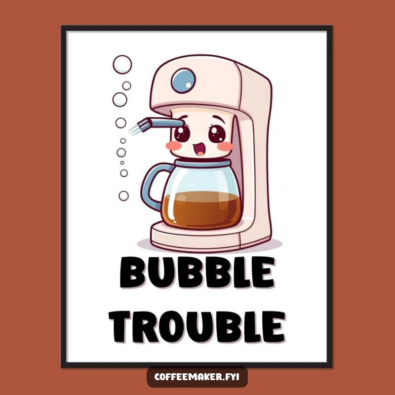 Funny Surprised Coffee Maker Art Print - Add Whimsy to Your Walls