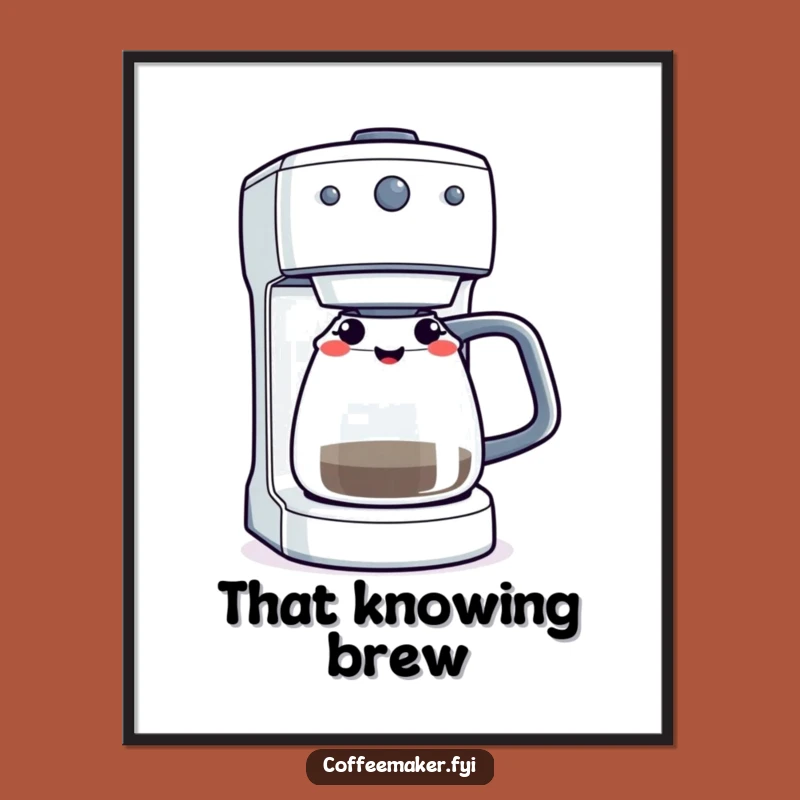 Funny Winking Coffee Maker Art Print - Add Personality to Your Walls