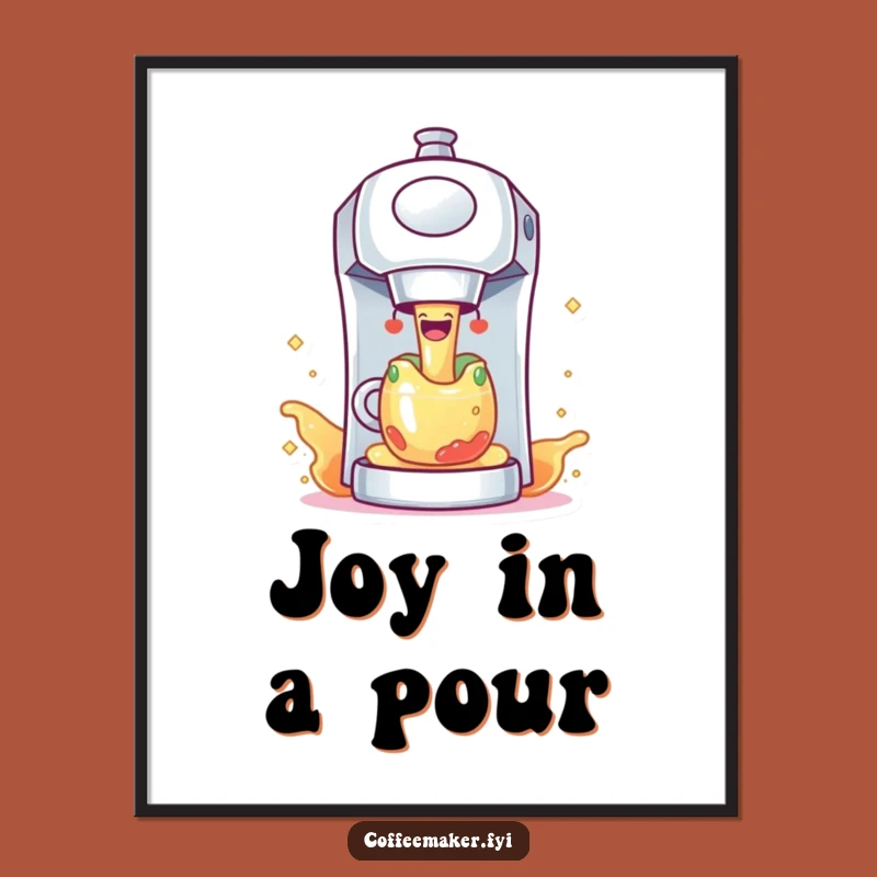 Funny Coffee Maker Sparkling Liquid Poster - Cheerful Wall Art Gift