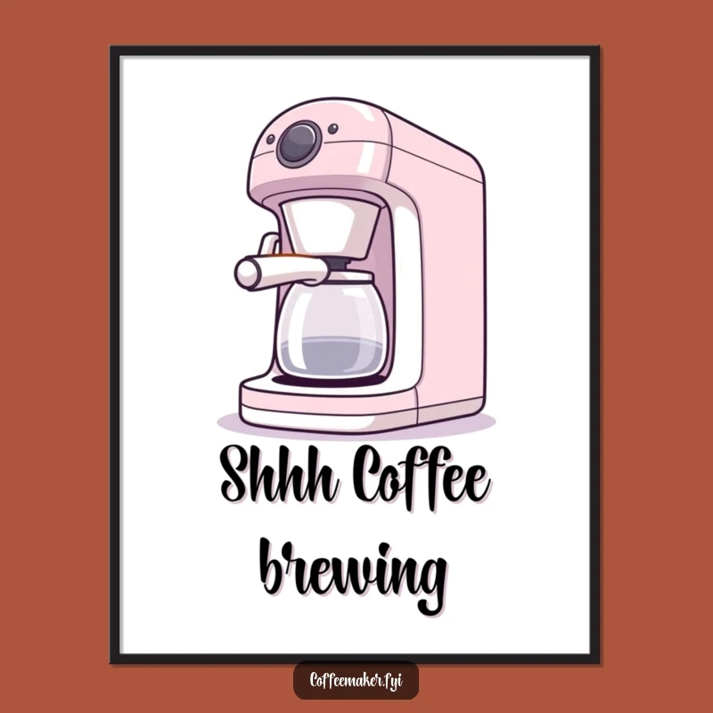 Funny Coffee Maker Poster - Winking Light Art, Whimsical Wall Decor