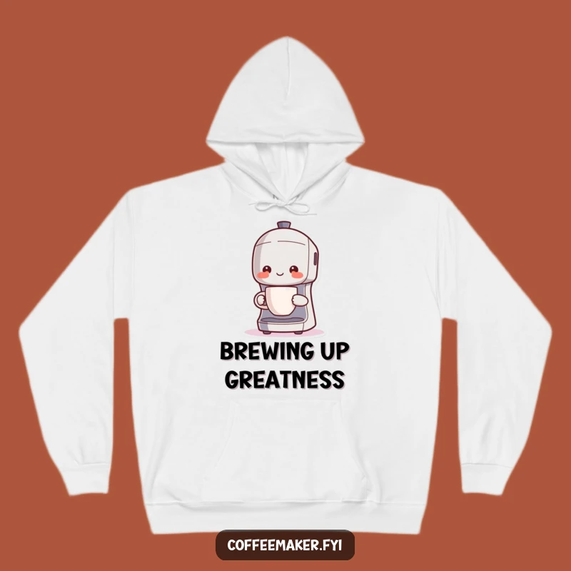 Funny Kawaii Coffee Maker Hoodie: Cozy Brew Master Holding Steaming Cup, Ultimate Funny Gift