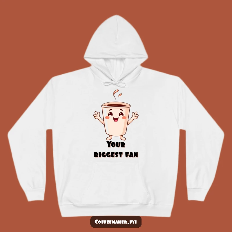 Cozy Funny Cheerful Coffee Cup Hoodie: Tiny Hands Warmth and Joy