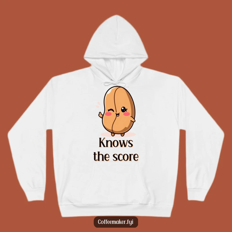 Cozy Funny Kawaii Coffee Bean Hoodie with a Wink - Ultimate Gift!