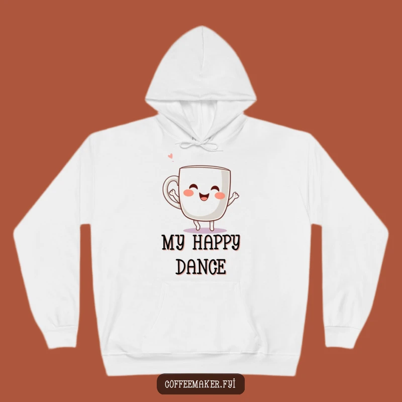 Cozy Funny Kawaii Coffee Mug Hoodie - Joyful Dance Comfort, Stylish Gift
