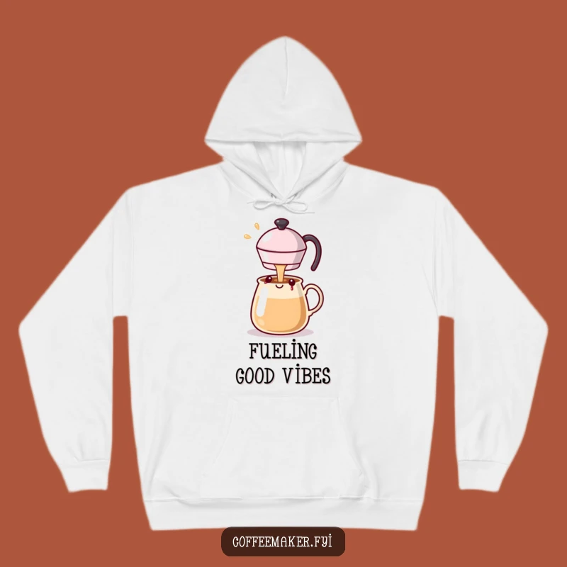 Cozy Funny Kawaii Coffee Pot Hoodie Pouring Happiness - Ultimate Gift!