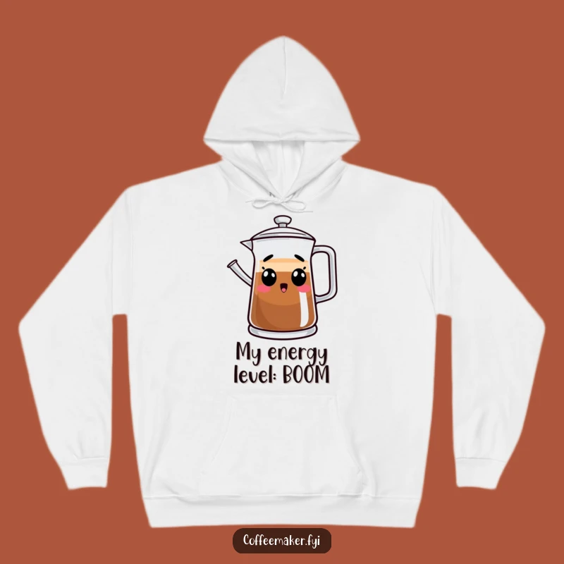 Funny Surprised Coffee Pot Hoodie - Cozy & Comical Brew Wear for Gifting