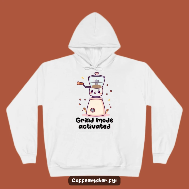 Cozy Funny Kawaii Coffee Grinder Hoodie - Perfect Gift for Brew Fans