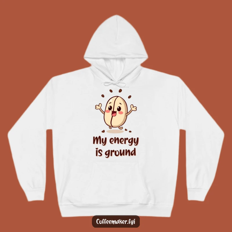 Cozy Funny Kawaii Coffee Bean Hoodie - Energetic Character