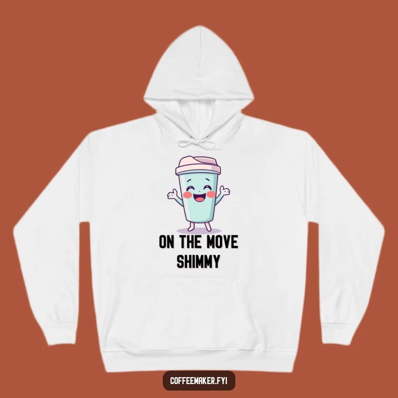 Funny Travel Mug Hoodie: Cozy Giggling Shimmy Sweatshirt for Journeys
