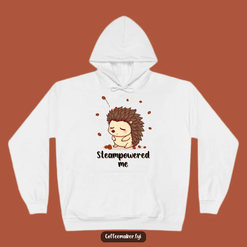 Funny Hedgehog Hoodie: Cozy Up with a Startled Awake Coffee Bean Hat Design, Funny Gift