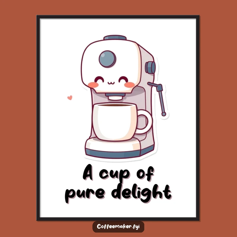 Free Printable Wall Art: Surprised Coffee Maker - Delightful Funny Downloadable Decor