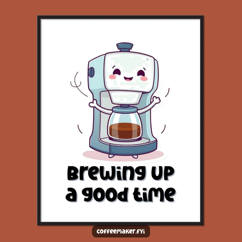 Free Printable Wall Art: Dancing Coffee Maker - Whimsical Downloadable Decor