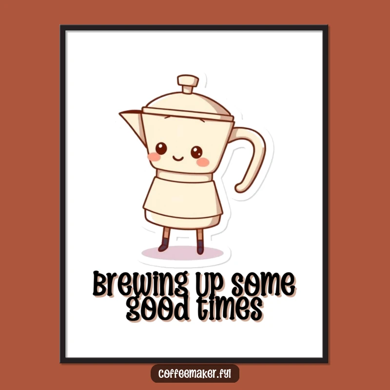 Dancing Coffee Pot Free Printable Wall Art - Funny Downloadable Poster