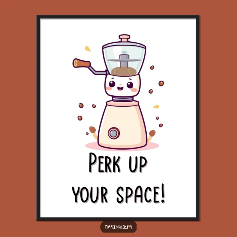 Free Printable Kawaii Coffee Grinder Art - Funny Downloadable Decor for Your Kitchen