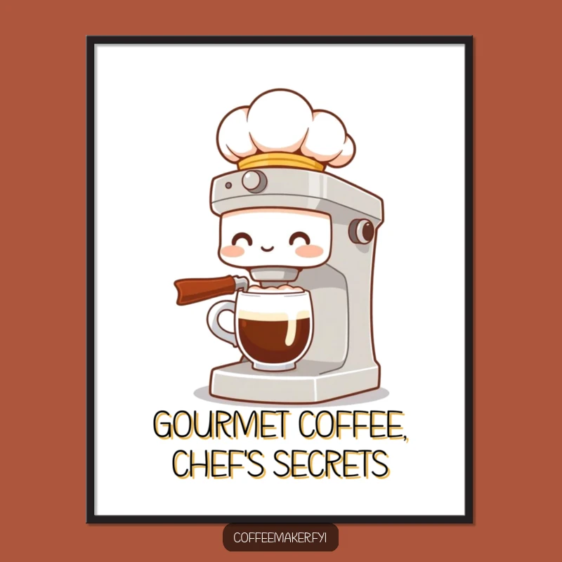 Free Printable Wall Art: Chef Coffee Maker - Chic Funny Downloadable Decor
