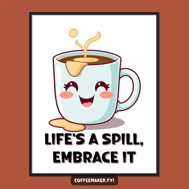 Free Printable Wall Art: Funny Clumsy Coffee Mug DIY Decor for Coffee Lovers