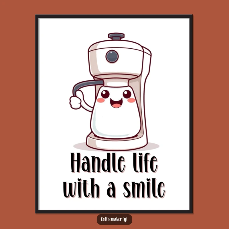 Free Printable Wall Art: Welcoming Kawaii Coffee Maker Art for Cozy Spaces
