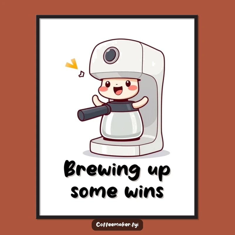 Funny Free Printable Wall Art: Coffee Maker Shimmying Victory Downloadable Decor