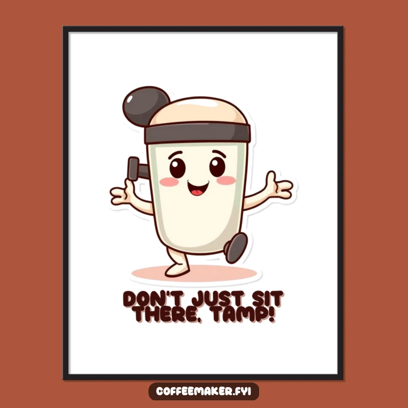 Funny Free Printable Wall Art: Dancing Coffee Tamper Downloadable Art for Kitchen Rhythm