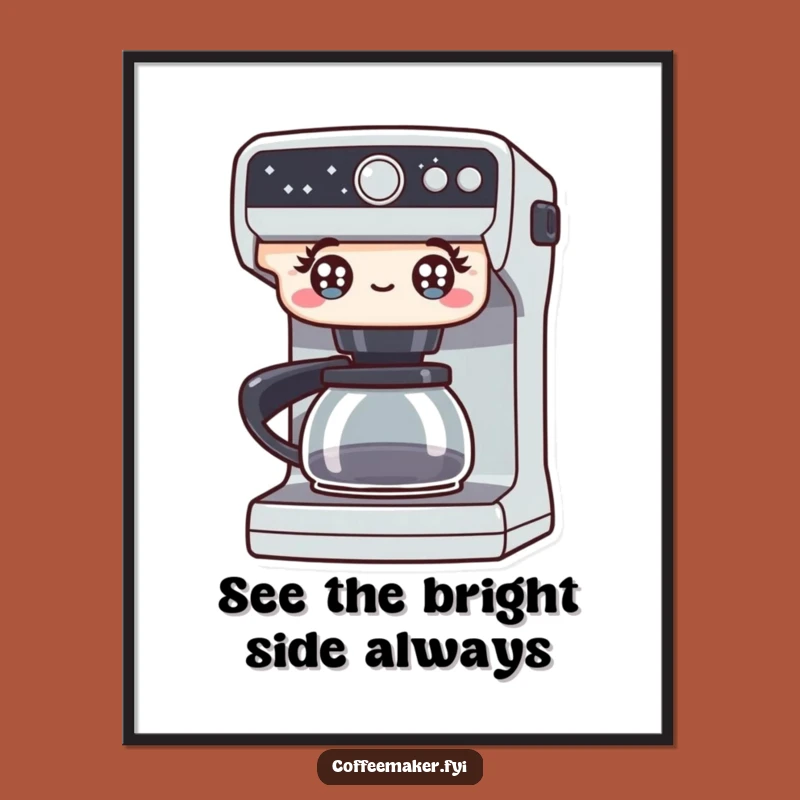 Funny Free Printable Wall Art: Excited Coffee Maker Decor Download