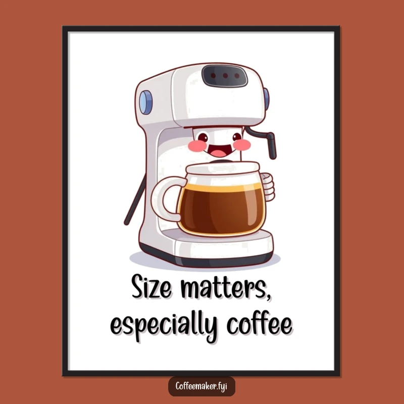 Funny Free Printable Wall Art: Grinning Coffee Maker Decor Download