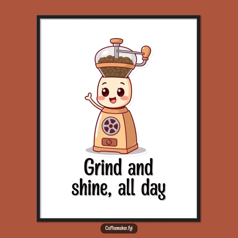 Funny Free Printable Wall Art: Spinning Coffee Grinder Digital Download