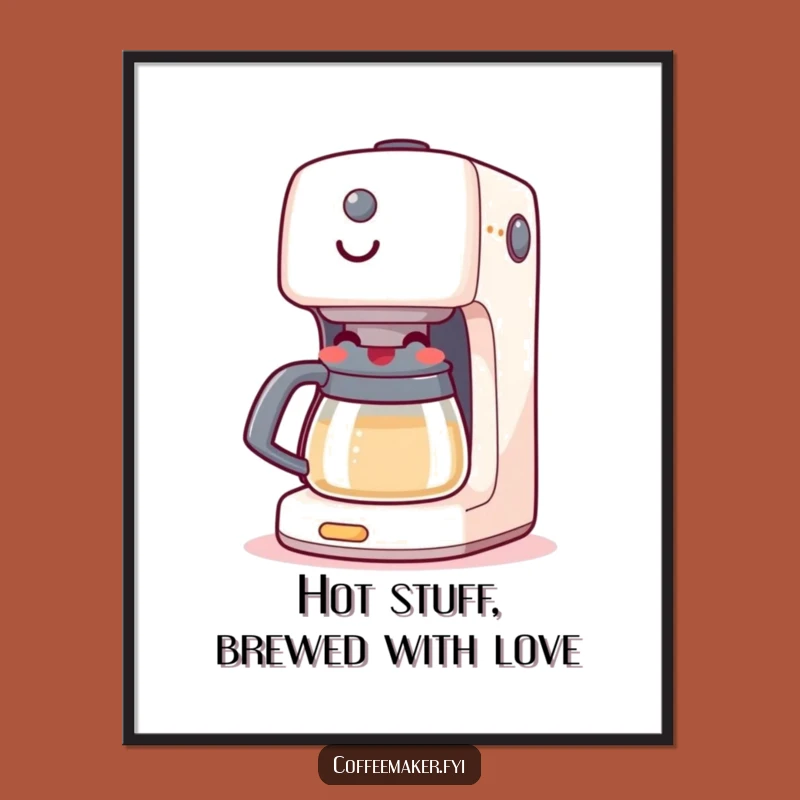 Free Printable Wall Art: Cheerful Coffee Maker Hilarious Downloadable Decor