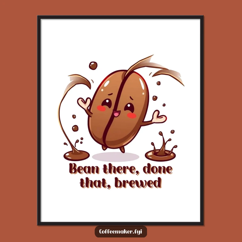 Juggling Coffee Bean Free Printable Wall Art - Funny Downloadable Art
