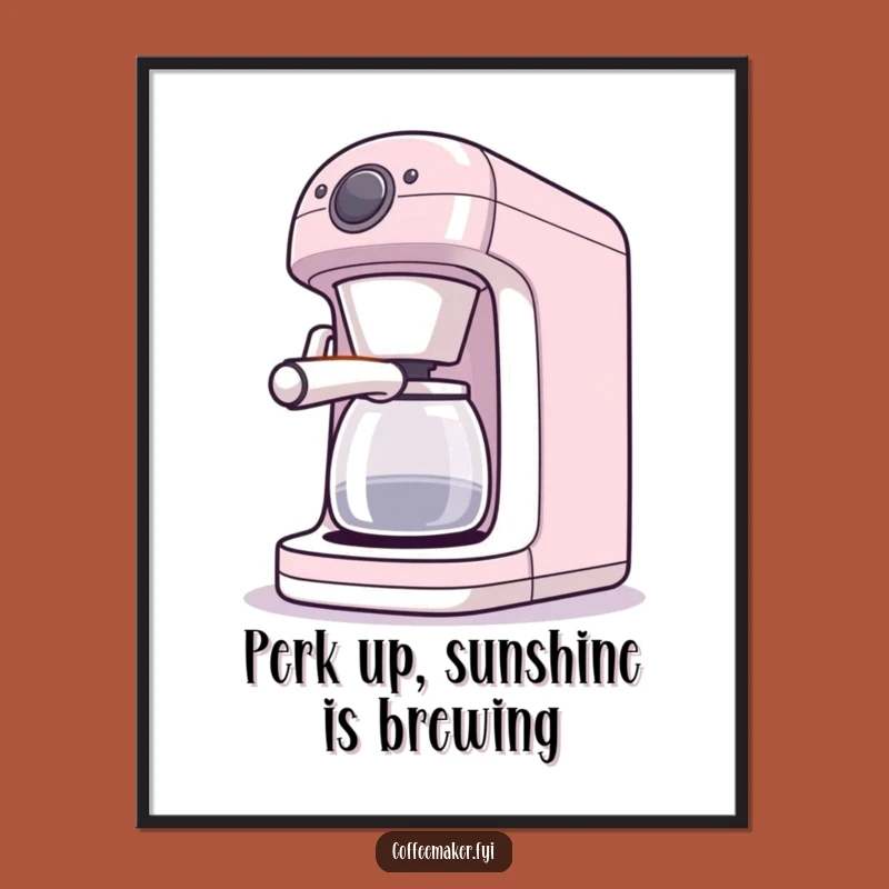 Funny Free Printable Wall Art: Winking Coffee Maker, Playful Kitchen Decor