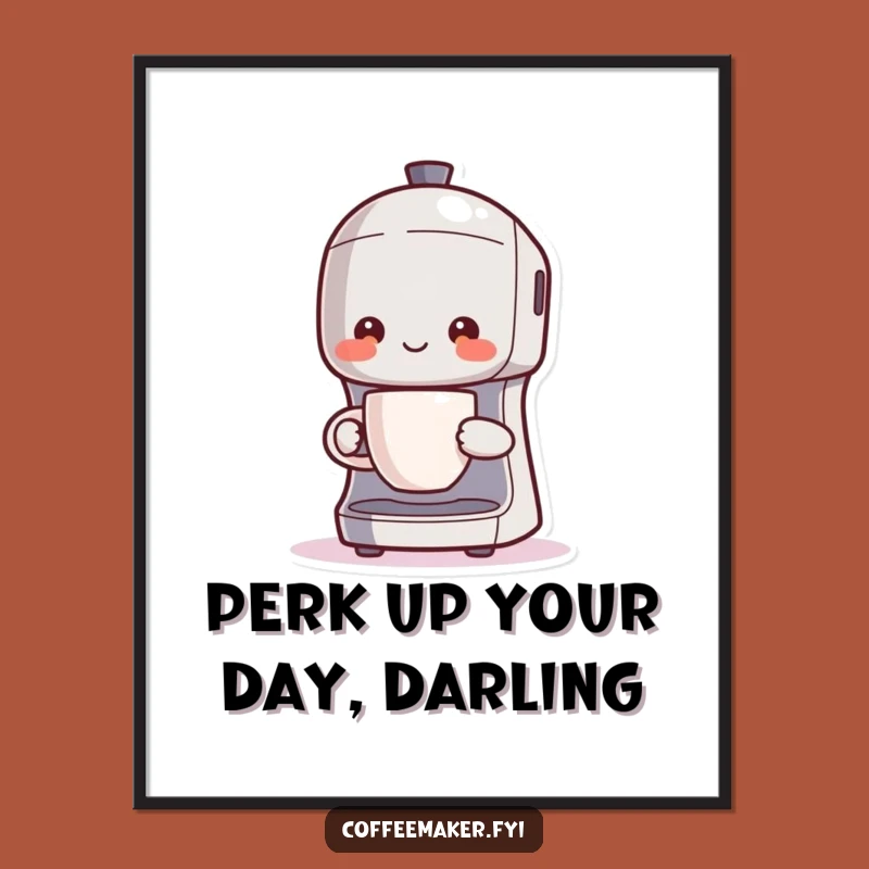 Free Printable Wall Art: Funny Kawaii Coffee Maker Art to Brighten Your Space