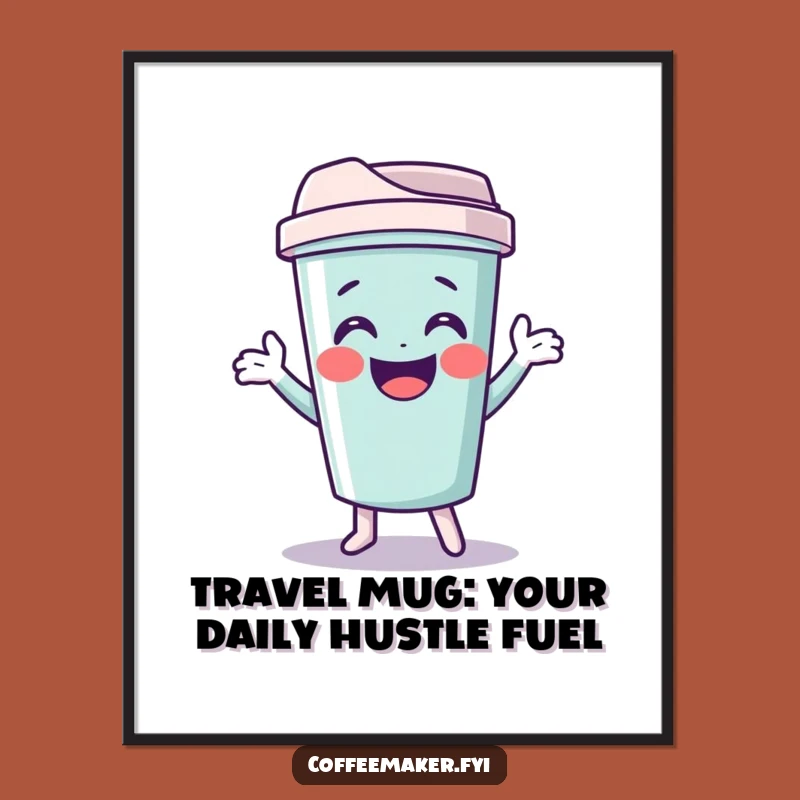 Goofy Free Printable Wall Art: Travel Mug Shimmy Humorous Downloadable Poster