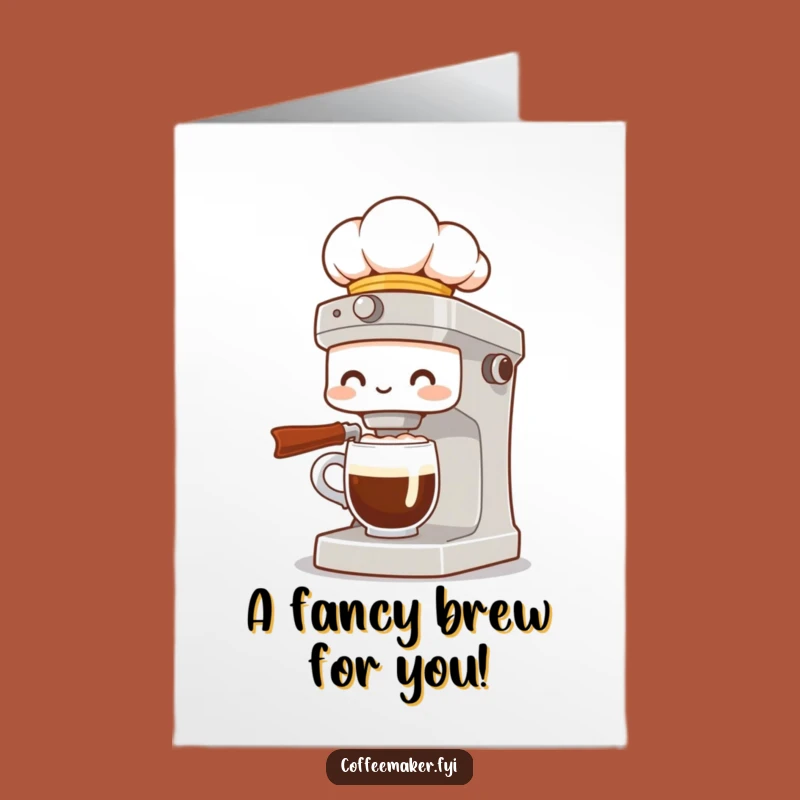 Free Printable Birthday Card: Chef Coffee Maker - Fancy Funny Downloadable Gift