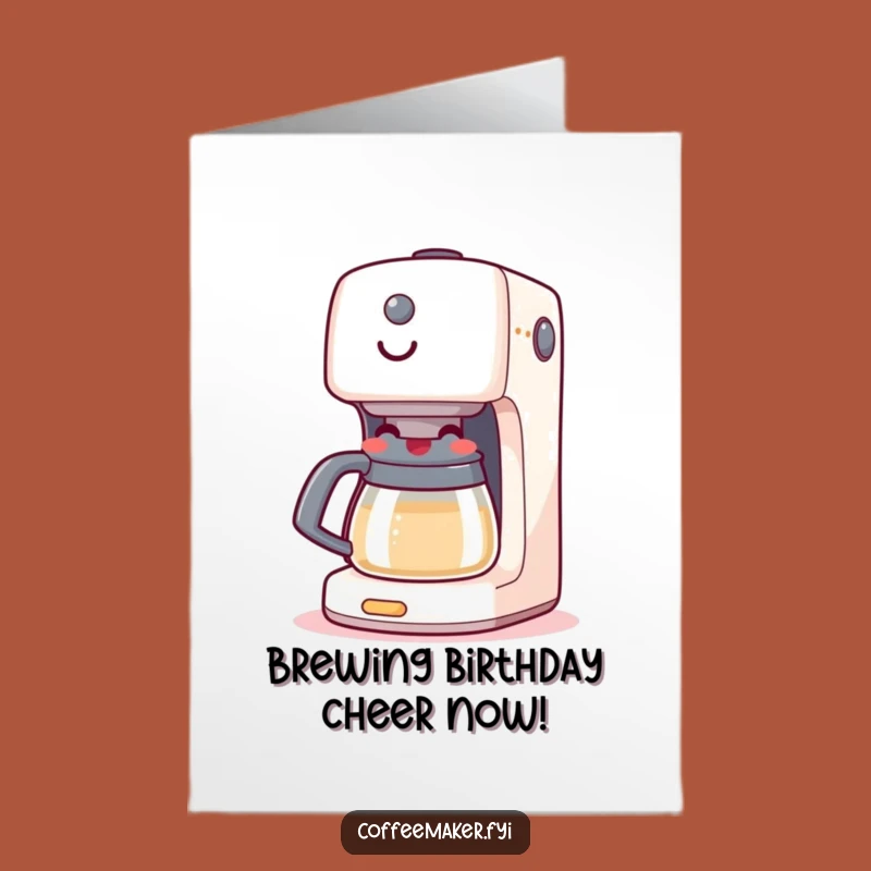 Free Printable Birthday Card: Happy Coffee Maker Funny Downloadable Gift