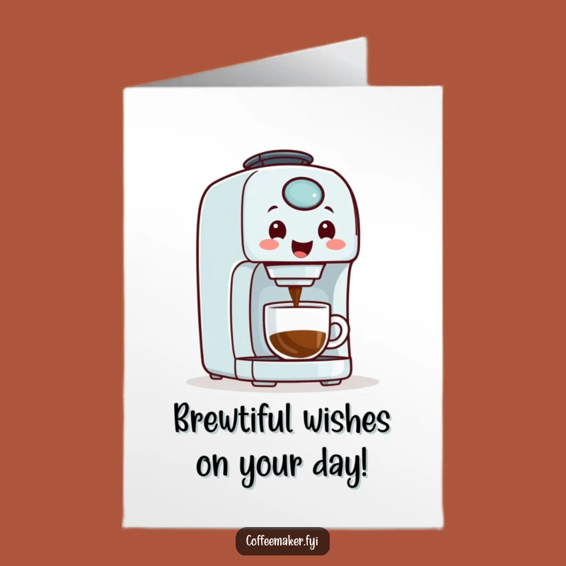 Free Printable Birthday Card Laughs: Friendly Coffee Maker Brewing Joy!