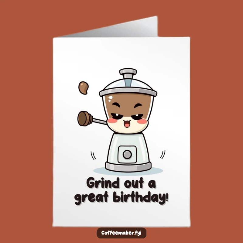 Free Printable Birthday Card: Spinning Grinder Funny Downloadable Gift for a Wild Celebration