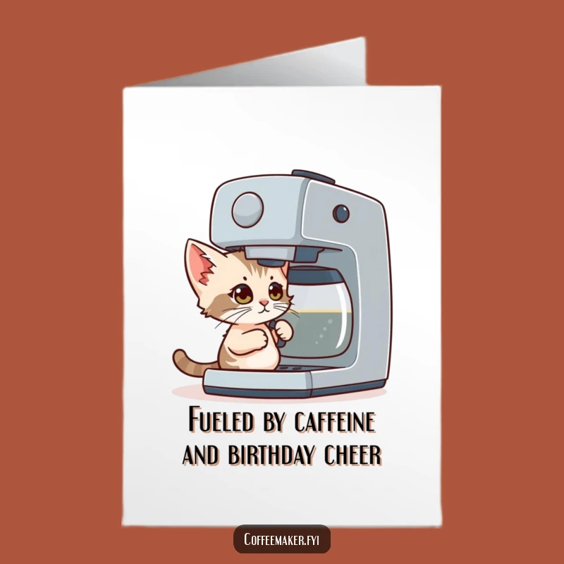 Free Printable Kitten Coffee Card: Funny Birthday Downloadable Gift for Cat Lovers