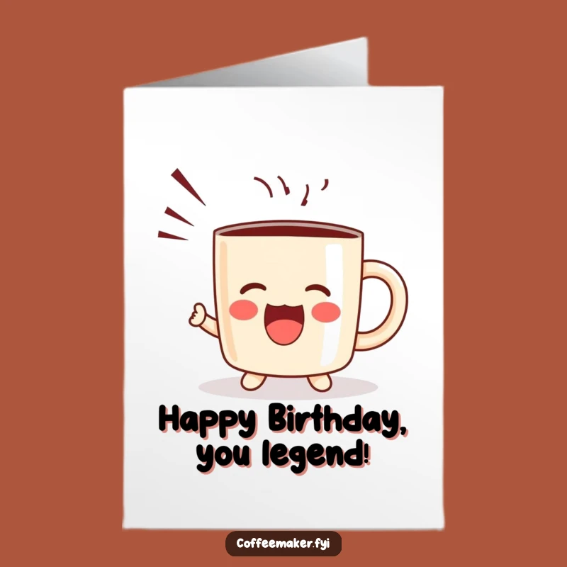 Free Printable Birthday Card: Kawaii Mug Joyful Shout Downloadable Gift