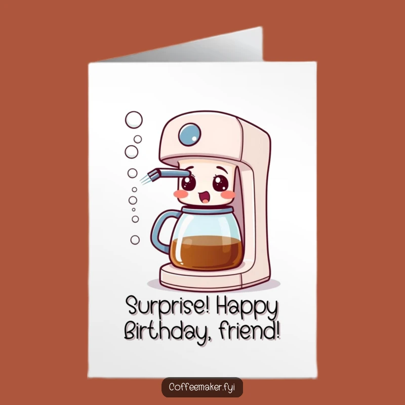 Surprise! Free Printable Birthday Card: Coffee Maker's Bubble Blast!