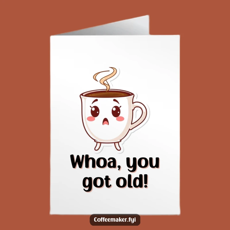 Surprised Coffee Cup Free Printable Birthday Card - Funny Downloadable Gift for Coffee Lovers