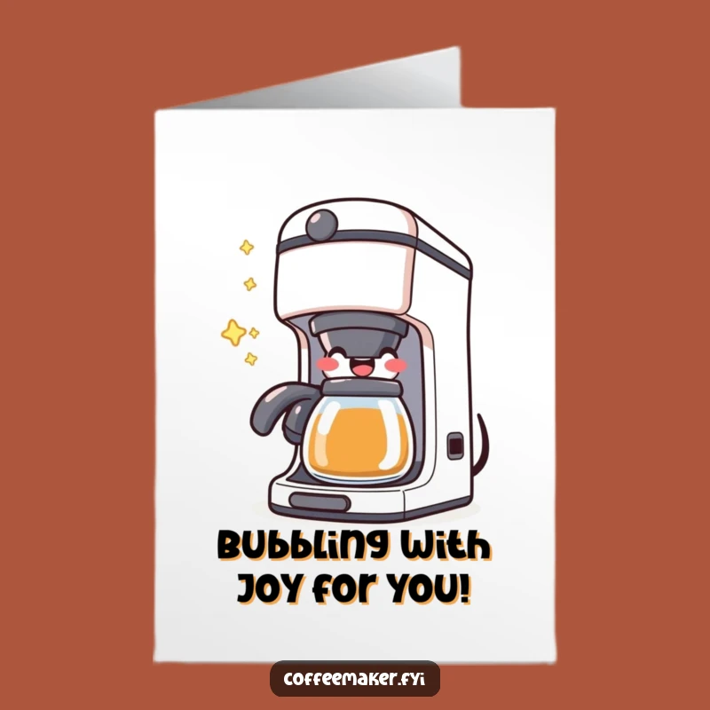 Free Printable Congrats Card The Bubbling Success A Cheerful Coffee Machine